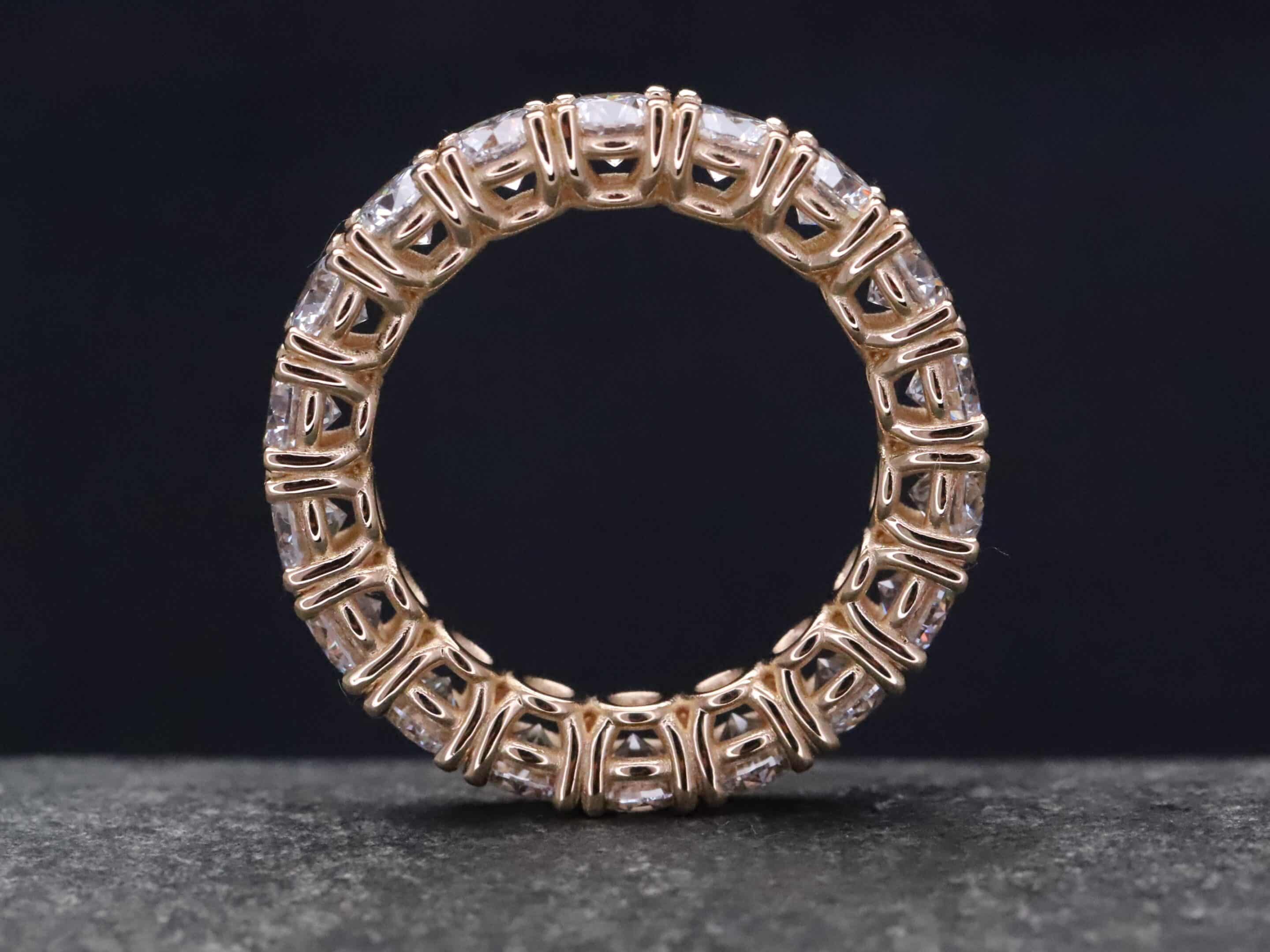 Beisteckring Brillantring in 585er Rosegold mit 4,75ct synthetischen Brillanten – Bild 9