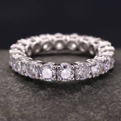 Beisteckring Brillantring in 585er Weißgold mit 4,75ct synthetischen Brillanten