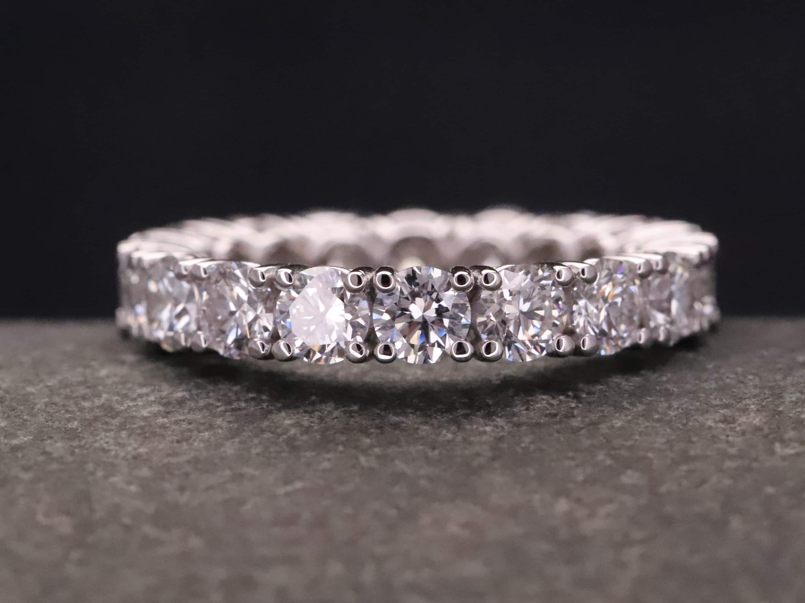 Beisteckring Brillantring in 585er Weißgold mit 4,75ct synthetischen Brillanten – Bild 2