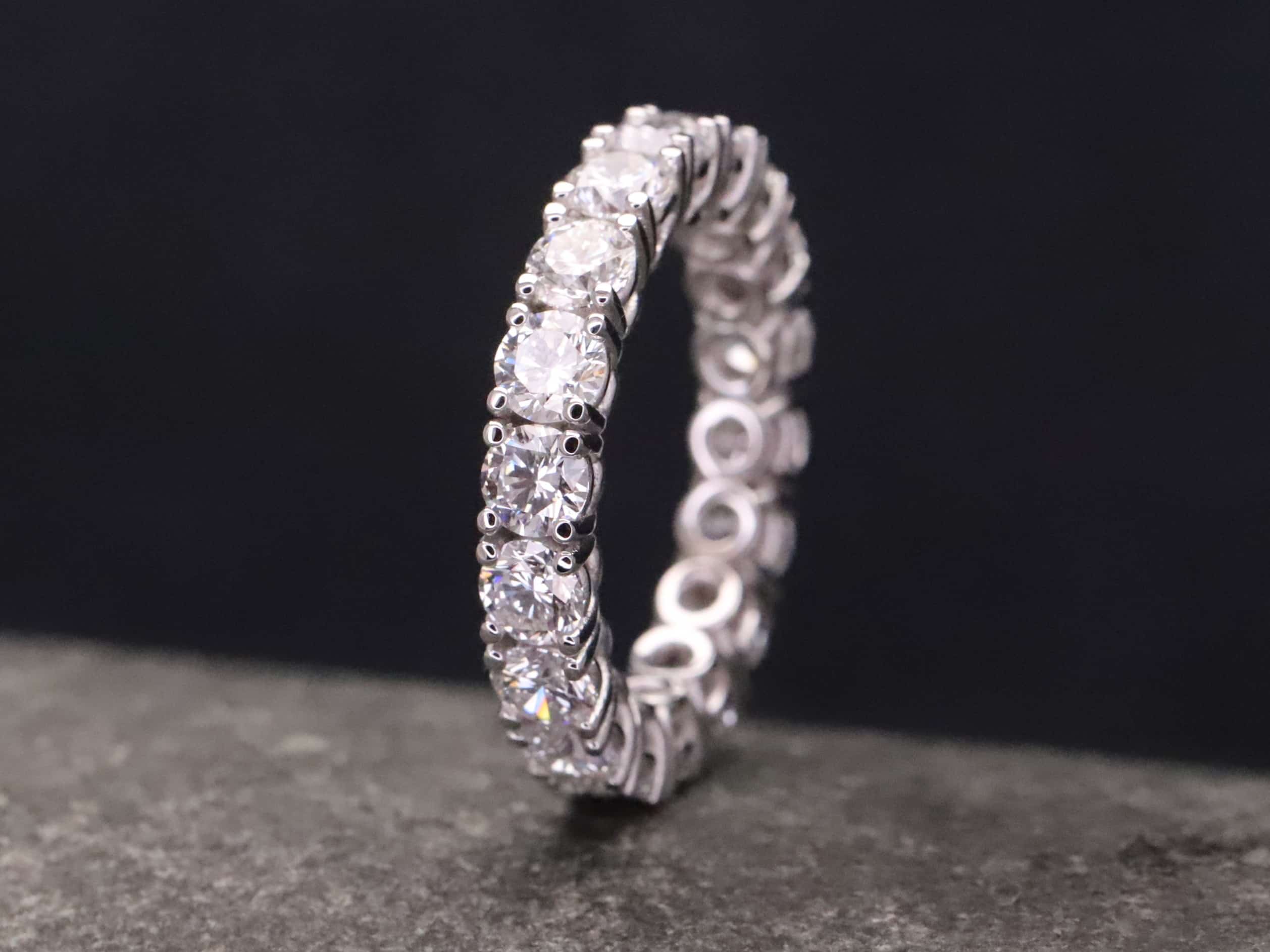 Beisteckring Brillantring in 585er Weißgold mit 4,75ct synthetischen Brillanten – Bild 6