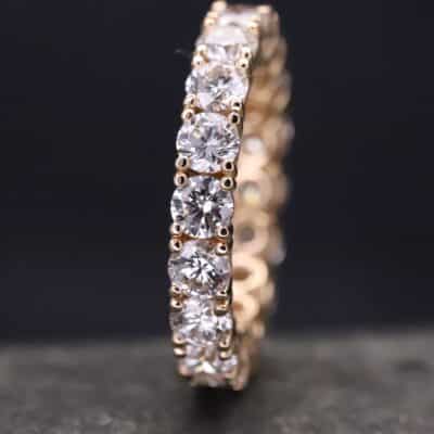 Beisteckring Brillantring in 585er Rosegold mit 4,75ct synthetischen Brillanten
