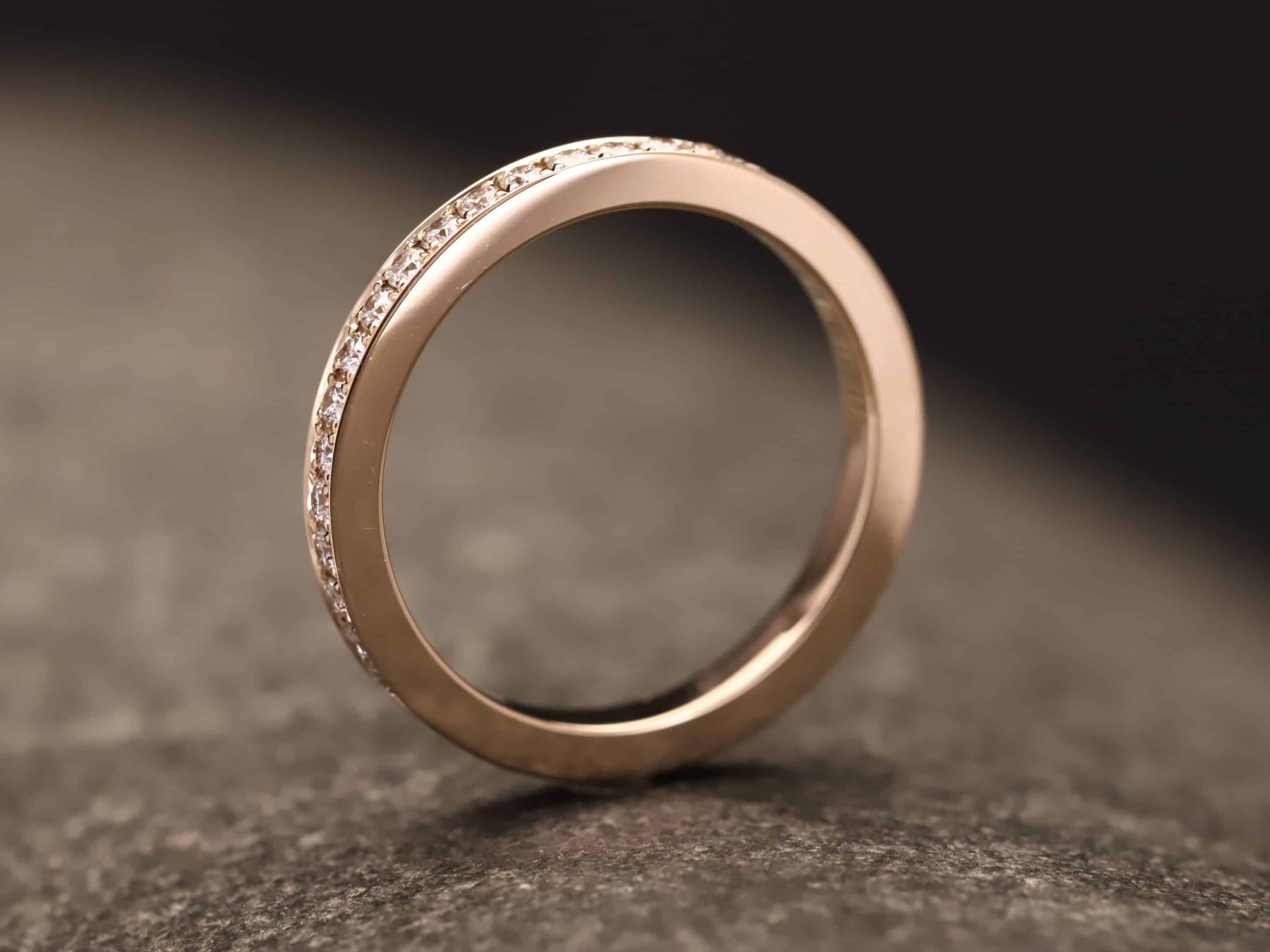 Beisteckring mit Fadenfassung in 585er Rosegold mit synthetischen Brillanten je 0,015ct – Bild 6