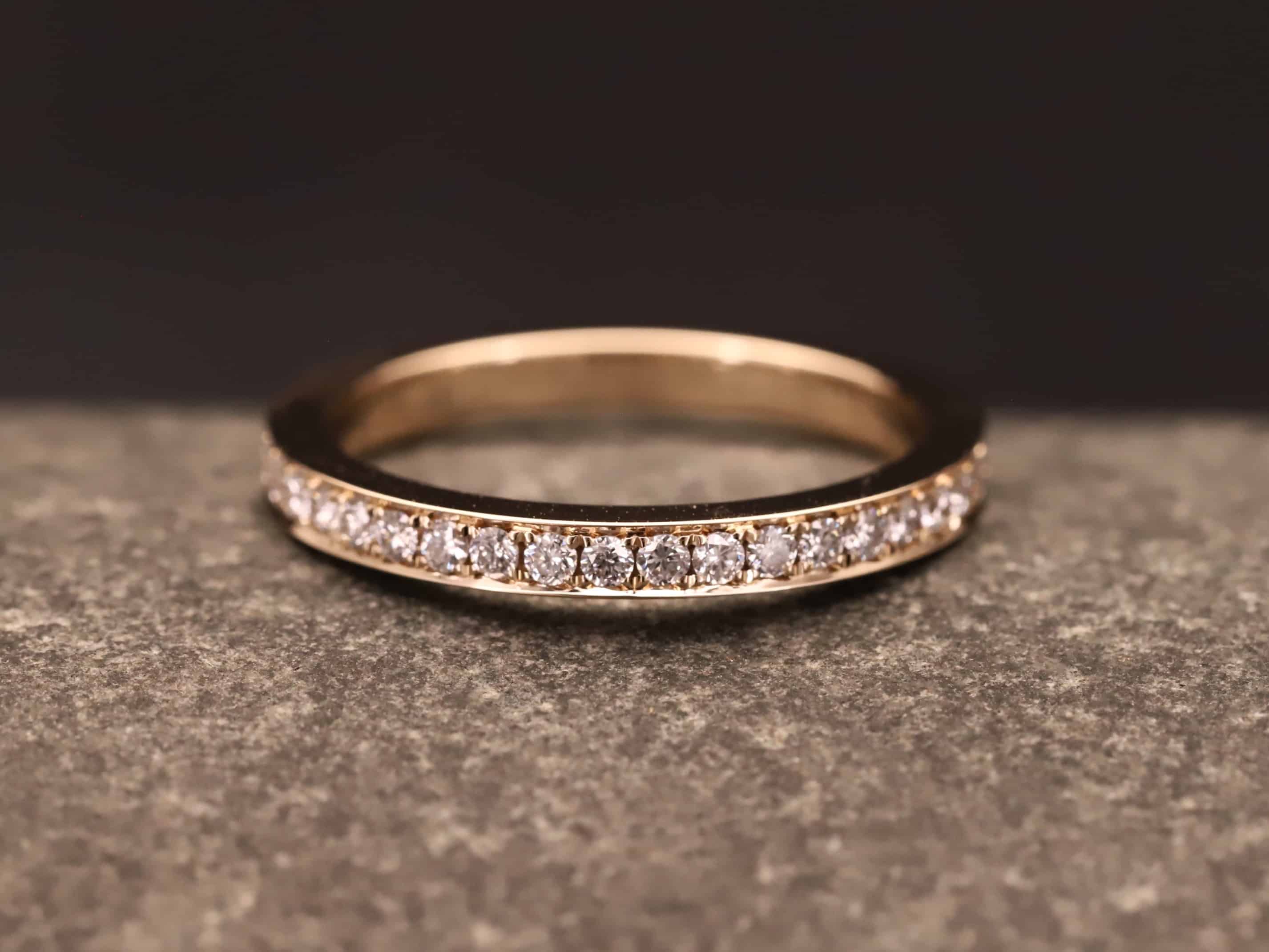 Beisteckring mit Fadenfassung in 585er Rosegold mit synthetischen Brillanten je 0,015ct – Bild 8